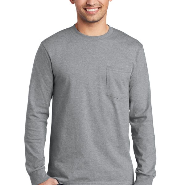 Port & Company Tall Long Sleeve Essential Pocket Tee PC61LSPT Tall Long Sleeve Essential Pocket Tee Thumbnail