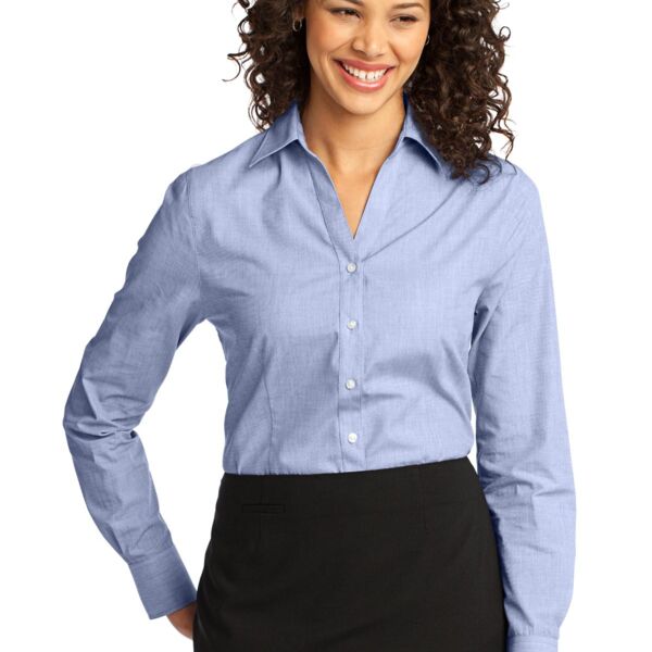 Port Authority Ladies Crosshatch Easy Care Shirt L640 Ladies Crosshatch Easy Care Shirt Thumbnail
